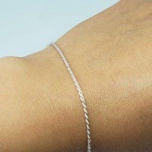 Real .925 Sterling Silver Rope Anklet